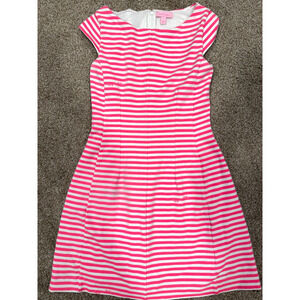Lilly Pulitzer Pink and white stripped dress size size small zipper back